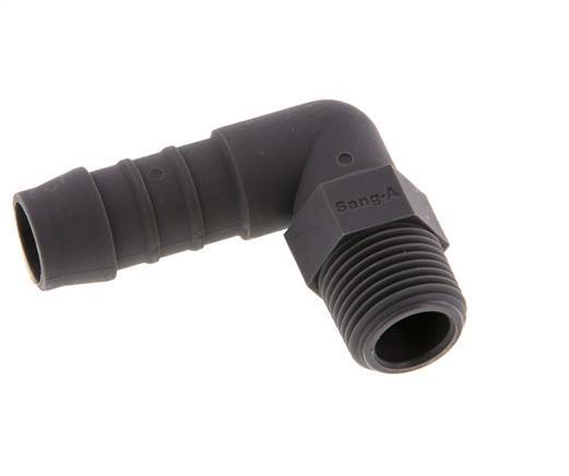 13 mm (1/2'') & R3/8'' PA 6 Elbow Hose Barb with Male Threads [5 Pieces]