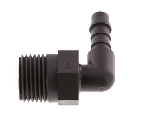 8 mm (5/16'') & R1/2'' PA 6 Elbow Hose Barb with Male Threads [5 Pieces]
