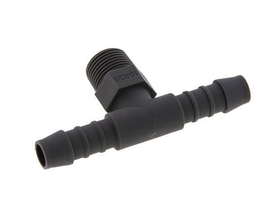 10 mm & R3/8'' PA 6 Tee Hose Barb with Male Threads [5 Pieces]