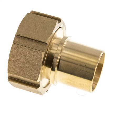 38 mm (1-1/2'') y G2'' Tuerca de racor de latón para manguera Junta plana Poliuretano Collares de seguridad EN 14420-5 (DIN 2817)