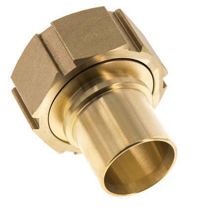 38 mm (1-1/2'') y G2'' Tuerca de racor de latón para manguera Junta plana Poliuretano Collares de seguridad EN 14420-5 (DIN 2817)