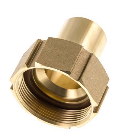 38 mm (1-1/2'') y G2'' Tuerca de racor de latón para manguera Junta plana Poliuretano Collares de seguridad EN 14420-5 (DIN 2817)