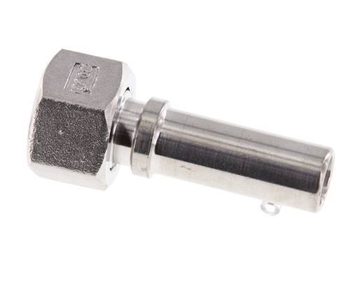 13 mm (1/2'') y G1/2'' Acero inoxidable 1.4401 Tuerca de racor para manguera Junta plana PTFE Collares de seguridad EN 14420-5 (DIN 2817)