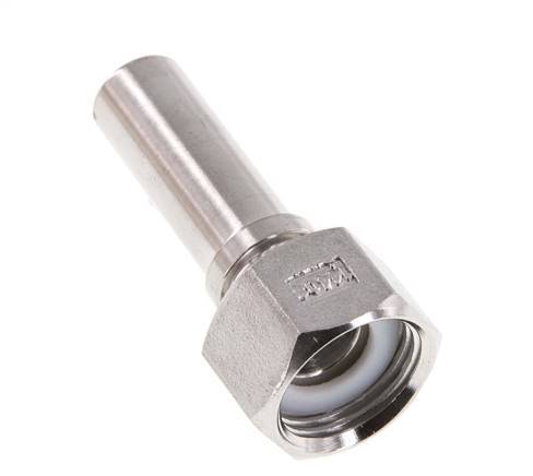 13 mm (1/2'') y G1/2'' Acero inoxidable 1.4401 Tuerca de racor para manguera Junta plana PTFE Collares de seguridad EN 14420-5 (DIN 2817)