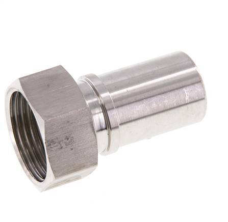 25 mm (1'') y G1'' Acero inoxidable 1.4401 Tuerca de racor para manguera Junta plana PTFE Collares de seguridad EN 14420-5 (DIN 2817)