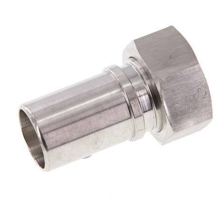 25 mm (1'') y G1'' Acero inoxidable 1.4401 Tuerca de racor para manguera Junta plana PTFE Collares de seguridad EN 14420-5 (DIN 2817)