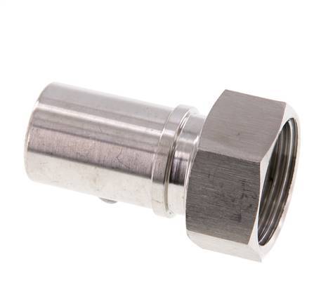 25 mm (1'') y G1'' Acero inoxidable 1.4401 Tuerca de racor para manguera Junta plana PTFE Collares de seguridad EN 14420-5 (DIN 2817)