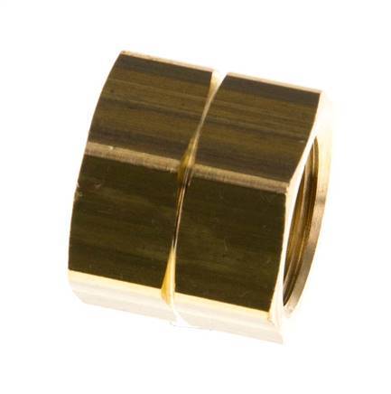 4/6mm (G1/4'' LH) Brass Union Nut L15.5mm [5 Pieces]