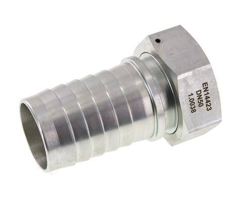 50x68 mm & G2'' pilar de manguera de acero galvanizado con tuerca de unión DIN EN 14423 / DIN 2826