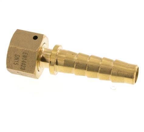 Pilar de manguera de latón 13x25 mm y G1/2'' con tuerca de unión DIN EN 14423 / DIN 2826