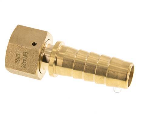 Pilar de manguera de latón 19x33 mm y G3/4'' con tuerca de unión DIN EN 14423 / DIN 2826