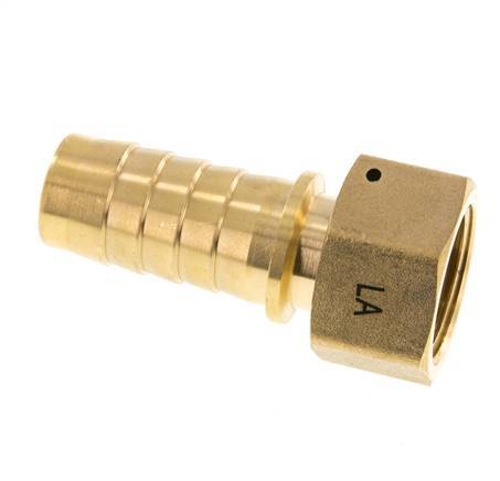 Pilar de manguera de latón 25x40 mm y G1'' con tuerca de unión DIN EN 14423 / DIN 2826