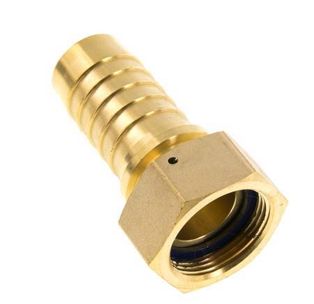 Pilar de manguera de latón 32x48 mm y G1-1/4'' con tuerca de unión DIN EN 14423 / DIN 2826