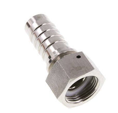 Pilar de manguera de acero inoxidable 1.4301 de 25x40 mm y G1'' con tuerca de unión DIN EN 14423 / DIN 2826