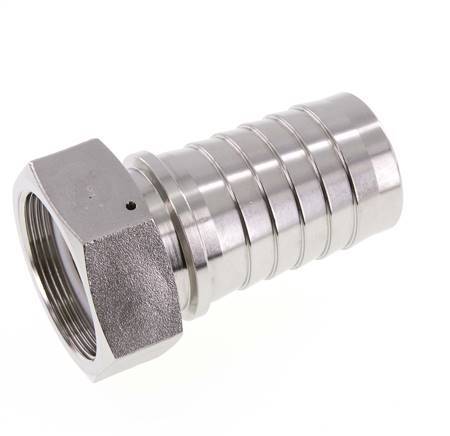 Pilar de manguera de acero inoxidable 1.4301 de 50x68 mm y G2'' con tuerca de unión DIN EN 14423 / DIN 2826