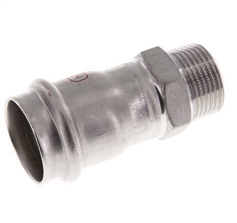 Racor a presión - 28 mm hembra y R 3/4'' macho - Acero inoxidable