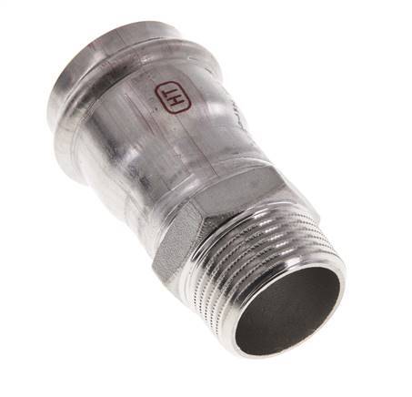 Racor a presión - 35 mm hembra y R 1'' macho - Acero inoxidable