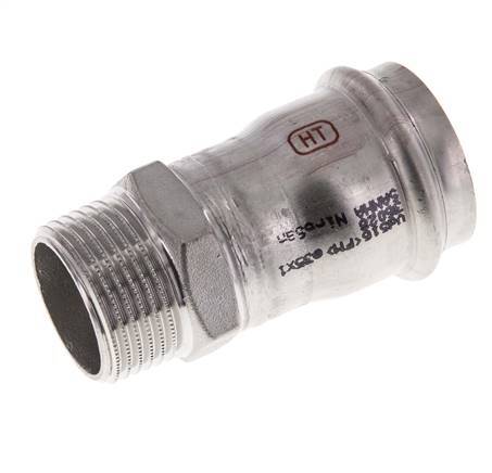 Racor a presión - 35 mm hembra y R 1'' macho - Acero inoxidable