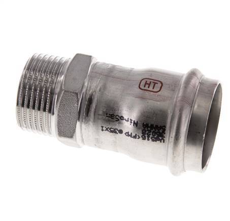 Racor a presión - 35 mm hembra y R 1'' macho - Acero inoxidable