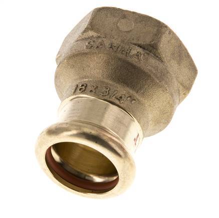 Press Fitting - 18mm Hembra & Rp 3/4'' Hembra - Aleación de cobre