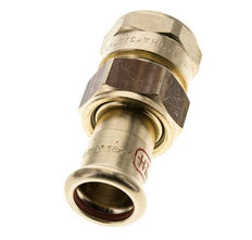 Racor de unión a presión - 18 mm hembra y Rp 3/4'' hembra - Aleación de cobre junta plana