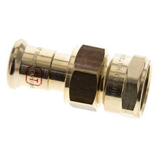 Racor de unión a presión - 18 mm hembra y Rp 3/4'' hembra - Aleación de cobre junta plana