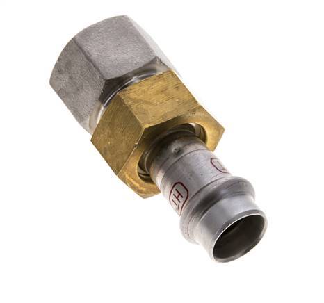 Union Press Fitting - 15mm Female & Rp 3/4'' Female - Stainless Steel Flat Sealing