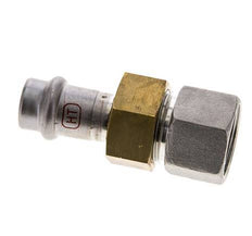 Union Press Fitting - 15mm Female & Rp 3/4'' Female - Stainless Steel Flat Sealing