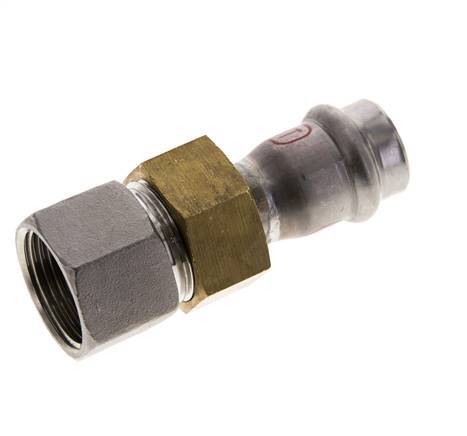 Unión Prensada - 18mm Hembra & Rp 3/4'' Hembra - Acero Inoxidable Junta Plana