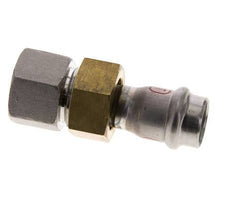 Unión Prensada - 18mm Hembra & Rp 3/4'' Hembra - Acero Inoxidable Junta Plana