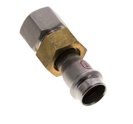 Unión Prensada - 18mm Hembra & Rp 3/4'' Hembra - Acero Inoxidable Junta Plana