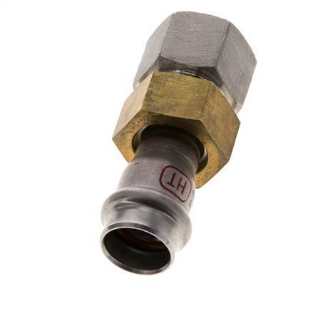 Unión Prensada - 18mm Hembra & Rp 3/4'' Hembra - Acero Inoxidable Junta Plana