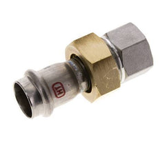 Union Press Fitting - 22mm Female & Rp 3/4'' Female - Stainless Steel Flat Sealing