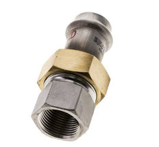 Union Press Fitting - 22mm Female & Rp 3/4'' Female - Stainless Steel Flat Sealing