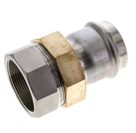 Racor de unión a presión - 54 mm hembra y Rp 2'' hembra - Acero inoxidable con junta plana