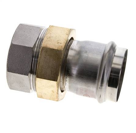 Racor de unión a presión - 54 mm hembra y Rp 2'' hembra - Acero inoxidable con junta plana
