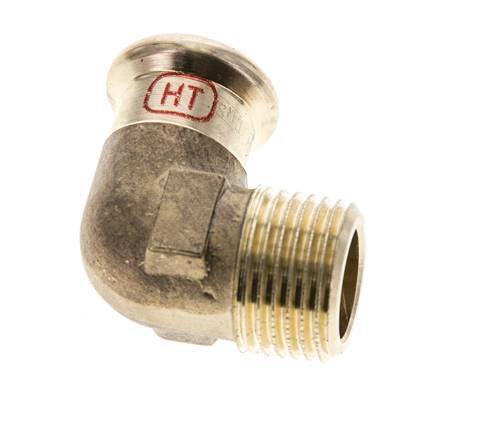 90deg Elbow Press Fitting - 15mm Female & R 1/2'' Male - Copper alloy