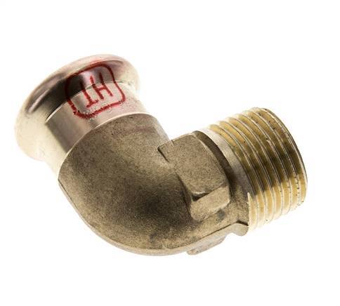 90deg Elbow Press Fitting - 18mm Female & R 1/2'' Male - Copper alloy