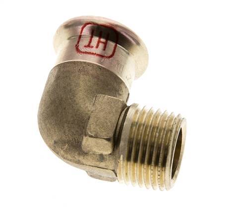 90deg Elbow Press Fitting - 18mm Female & R 1/2'' Male - Copper alloy