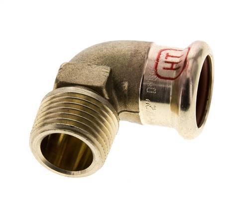 90deg Elbow Press Fitting - 18mm Female & R 1/2'' Male - Copper alloy