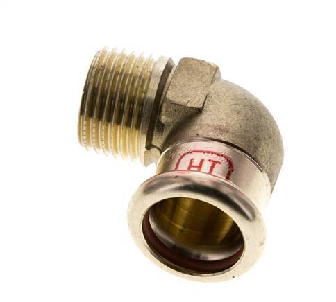 90deg Elbow Press Fitting - 18mm Female & R 1/2'' Male - Copper alloy