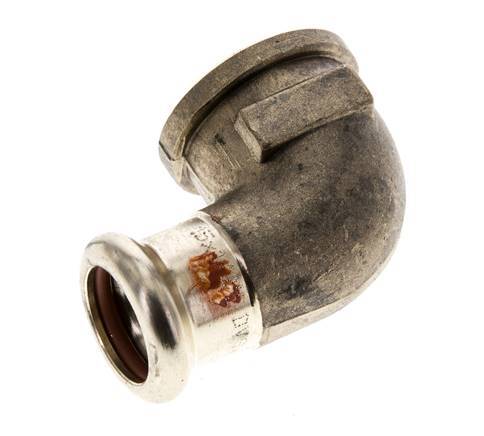 Racor a presión codo 90deg - 15mm Hembra & Rp 1/2'' Hembra - Aleación de cobre