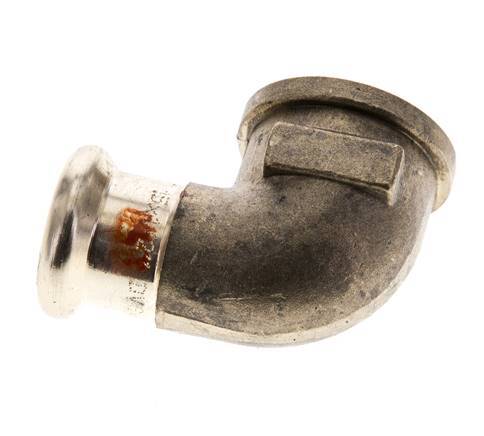 Racor a presión codo 90deg - 15mm Hembra & Rp 1/2'' Hembra - Aleación de cobre