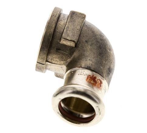 Racor a presión codo 90deg - 15mm Hembra & Rp 1/2'' Hembra - Aleación de cobre