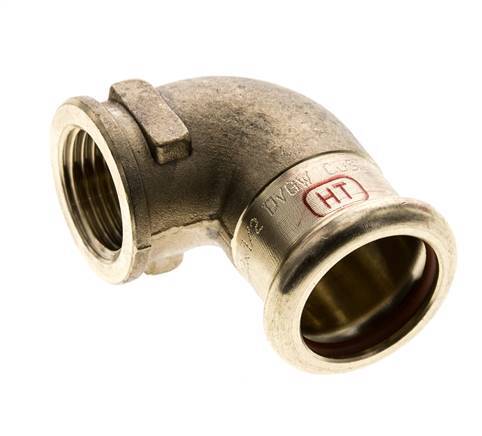 90deg Elbow Press Fitting - 22mm Female & Rp 1/2'' Female - Copper alloy