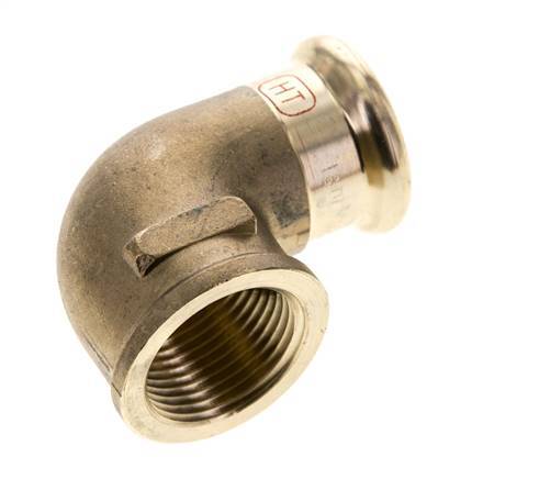 90deg Elbow Press Fitting - 22mm Female & Rp 3/4'' Female - Copper alloy