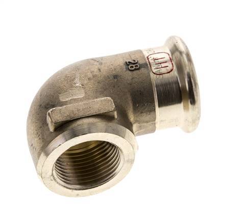 90deg Elbow Press Fitting - 28mm Female & Rp 3/4'' Female - Copper alloy