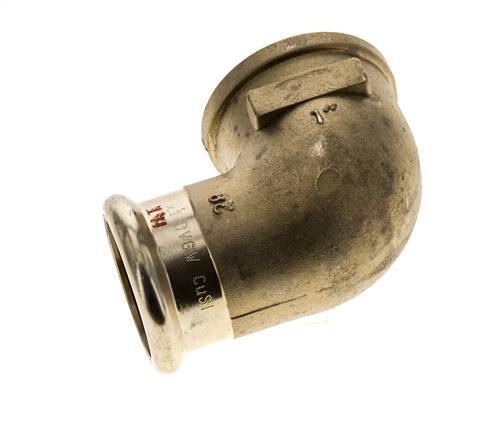 Racor a presión de 90 grados - Hembra de 28 mm y hembra de 1'' - Aleación de cobre