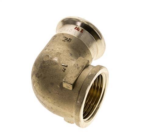 Racor a presión de 90 grados - Hembra de 28 mm y hembra de 1'' - Aleación de cobre