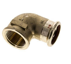 Racor a presión de 90 grados - Hembra de 28 mm y hembra de 1'' - Aleación de cobre